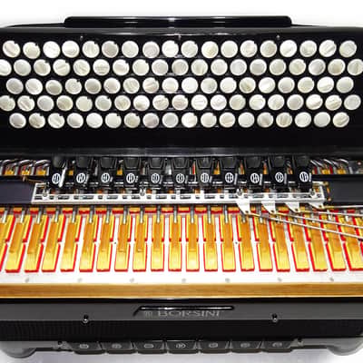 Close to New! Original Borsini Professional 5 Row Button Accordion 120 Bass, made in Italy, C Griff, includes Straps and Case, Top Quality Great Accordion! 2537 image 15