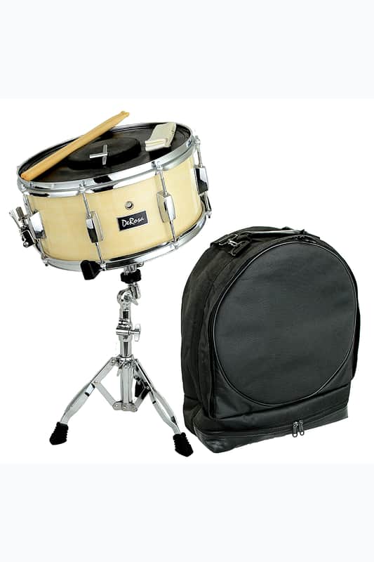 De Rosa DRMS14-NT 14" Snare Drum Kit w/Backpack Case, Sticks, Tuning Key, Snare Straps & Stands image 1