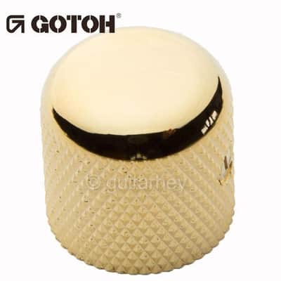 NEW (1) Gotoh VK1-18 - Control Knob DOME - Bass, Guitar, 6mm ID - METAL - GOLD image 2