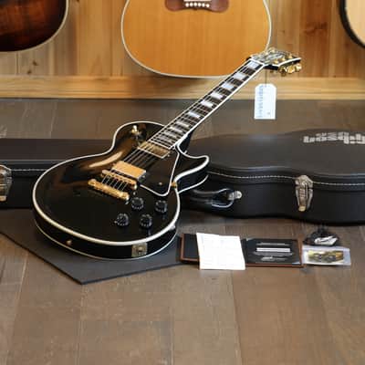 2013 Gibson Les Paul Custom Electric Guitar Black Ebony + COA HSC image 1