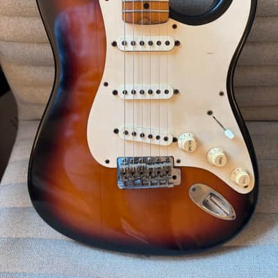 Fender custom shop 1957 stratocaster - 1990 sunburst john page era chunky neck image 6