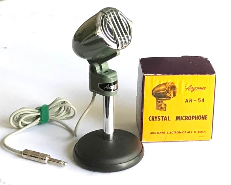 Vintage 1950’s Argonne AR-54 “Big Walter” HiZ Crystal Bullet Microphone with Stand - Harmonica Mic image 1