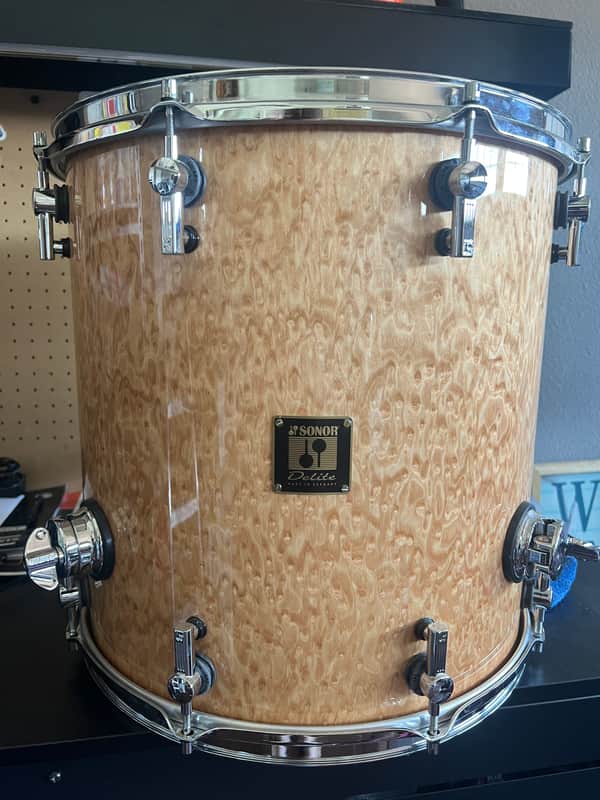 Sonor SQ2 Delite - Birdseye Amber Floor Tom with Delite Badge image 1
