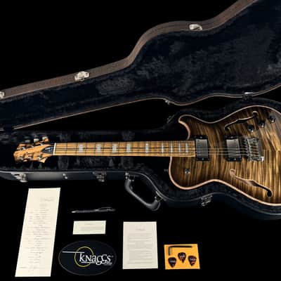 2026 Knaggs Chena Hollowbody Tier 1 Flame Top w Pale Moon Ebony Fretboard ~ Sand Dune Burst image 13