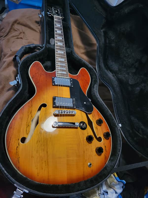 Firefly FF338 Semi-Hollow Guitar 2021 Spalted Maple image 1