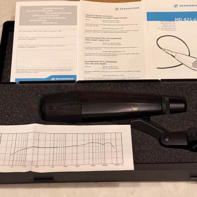 Sennheiser MD 421-II Dynamic Studio Microphone w/ Original Box, Paperwork & Mic Clip – Made in Germany