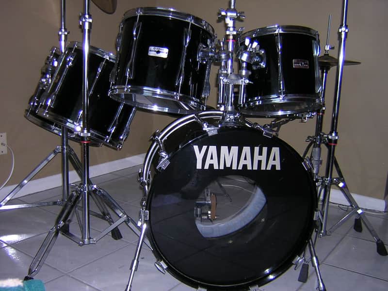 Yamaha Recording Custom Drum Set 1990 Black image 1
