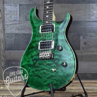Mint PRS Wood Library CE-24 Satin Quilt Top - Emerald Green with Gigbag image 12