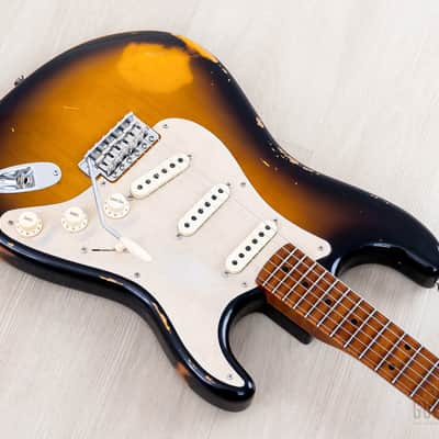Fender Custom Shop 1956 Stratocaster Roasted Relic Faded Two-Tone Sunburst w/ Gold Guard, Fat '60s Pickups image 6