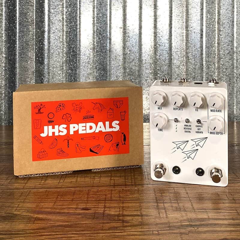 JHS Pedals Flight Delay Reverse Analog Digital with Chorus & Vibrato Guitar Effect Pedal White image 1