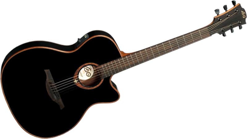 Lag T100ASCE Black Tramontane Acoustic/Electric Slim Body Guitar