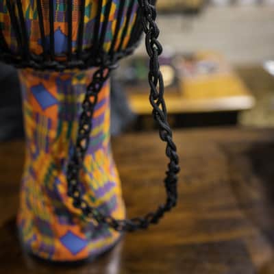 Meinl 10" Rope Tuned Travel Series Djembe - Kenyan Quilt image 7