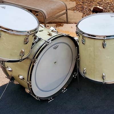 Slingerland Radio King Gene Krupa Deluxe 1958 White Marine Pearl image 2