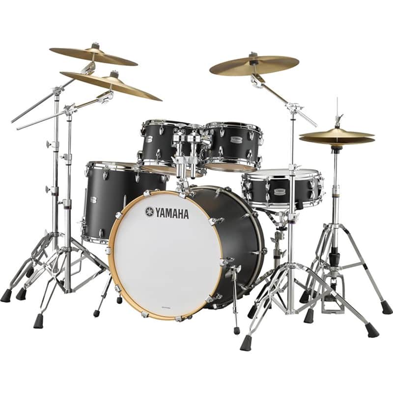Yamaha Tour Custom Maple Licorice Satin Drum Set - 22x16,10x7,12x8,16x15 image 1