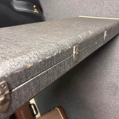 1970's Fender Mustang Hard Case Left Handed Gray w/Orange Musicmaster   GREAT CONDITION image 6