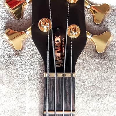 Warwick Streamer Bass Original NOS tuners 4 string 2+2 Made by Gotoh 1990s Gold image 3