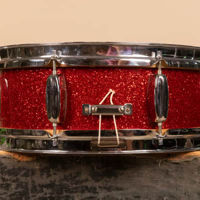 1960 Rogers 5x14 Sparkling Red Pearl Holiday Snare Drum image 7