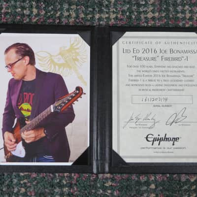 2016 Epiphone Ltd Ed Joe Bonamassa Treasure Firebird I Tobacco Sunburst! w/OHSC&COA image 7