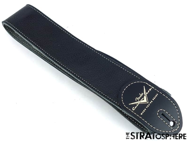 Fender Custom Shop GUITAR STRAP Stratocaster Strat Black Leather 1959 Relic. image 1