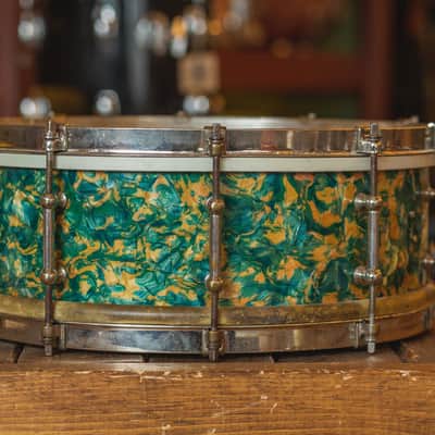Ludwig  1930's 'Peacock Pearl Outfit' in Original Peacock Pearl Gen. II' - 14x27.5 & 5x14 image 18