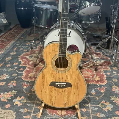 Oscar Schmidt 6 String Acoustic-Electric Guitar Right, Spalted Maple (OG10CESM) image 1