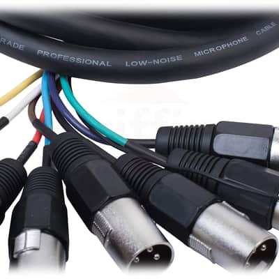 XLR Snake Cable Patch (10ft X 8 Channels) Studio Stage, Live Sound Recording Multicore Cords | Pro Audio Shielded Balanced Wires for Microphone Interface Hub, DJ Digital Mixer, Amplifier image 3