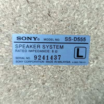 Sony SS-D555 Set Of 3-way Speakers - 19” Tall - Black - 2 Channel image 6