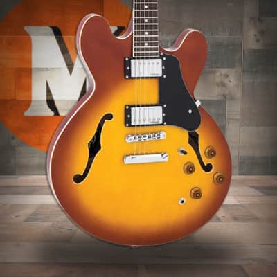 Vintage VSA500 ReIssued Semi Acoustic Guitar - Honeyburst (VSA500HB) image 1