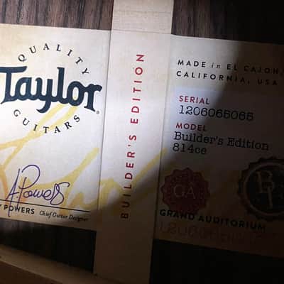 NEW! Taylor Next Generation Builder's Edition 814ce Adirondack Spruce/Honduran Rosewood - Natural - 4.8lbs - Prototype - Authorized Dealer - G07659 image 6