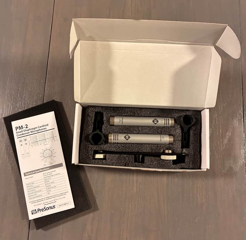 PreSonus PM-2 Small Diaphragm Cardioid Condenser Microphone Stereo Pair 2019 - Present - Nickel image 1