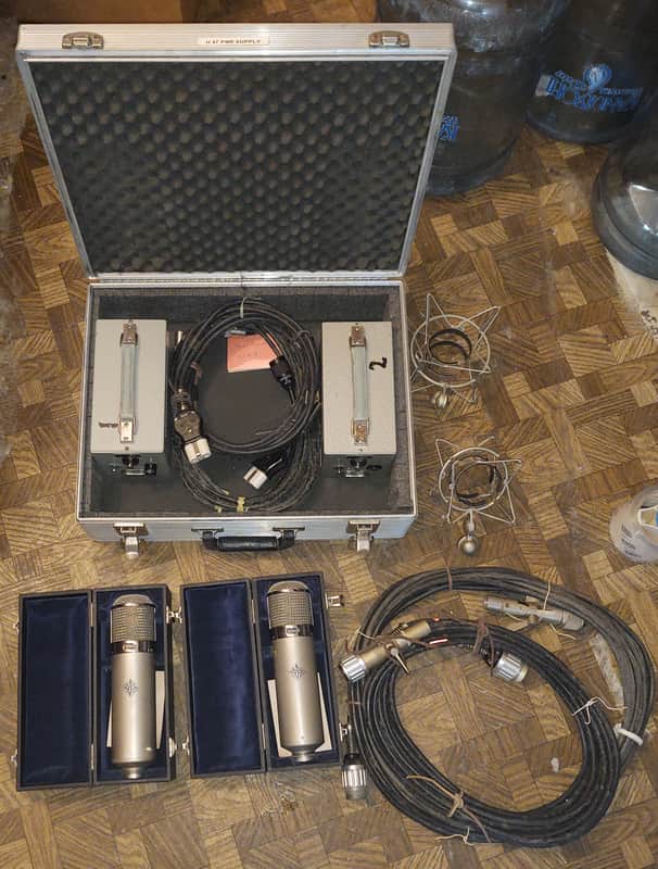 Match pair Vintage Neumann U 47 / U47 Tube Microphone + supplies nearly consecutive serial numbers image 1