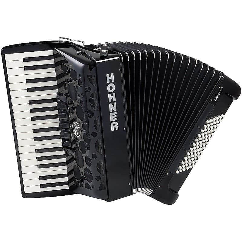 Hohner AMIIV72 Amica Forte III 72 Accordion in Jet Black Finish image 1