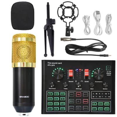 Sound Card Full Set Of Condenser Wireless Microphone Suit Bm800 Microphone image 16