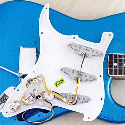2022 Fender Custom Shop Limited Edition ‘65 Stratocaster Journeyman Relic Aged Blue Sparkle, Mint w/ Case, COA, Tags image 19