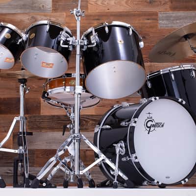 GRETSCH USA CUSTOM 7 PIECE PHIL COLLINS REPLICA CONCERT TOM DRUM KIT, NITRON BLACK (PRE-LOVED) image 3