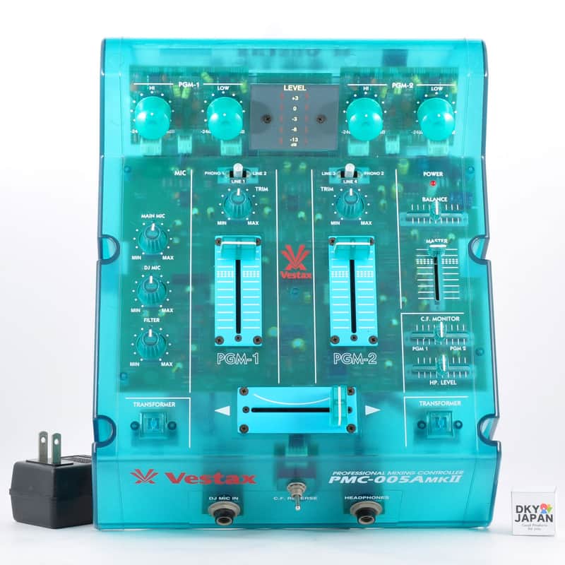 Vestax PMC-005A MKⅡ Blue Translucent Rare DJ Mixer Equipment Mk2