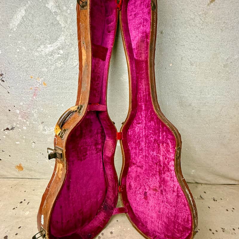 Vintage Gibson (Lifton) Les Paul 5 Latch Case Brown with Pink Interior 1950's image 1