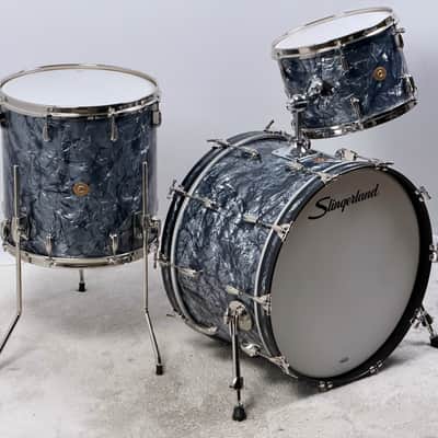 Slingerland 22/13/16" Radio King Drum Set - Black Diamond Pearl image 4