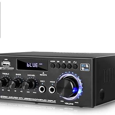 Stereo Audio Amplifier, 300W Home 2 Channel Wireless Bluetooth 5.0 Power Amplifier System, Home Amplifiers FM Radio, USB, SD Card, with Remote Control Home Theater Audio Stereo System image 1