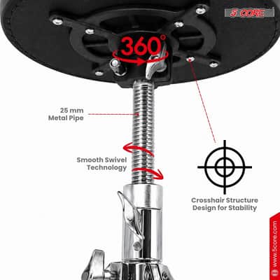 5 Core Drum Throne 4" Padded 23" Adjustable Drummer Stool Seat w Make America Great Again Insignia image 4