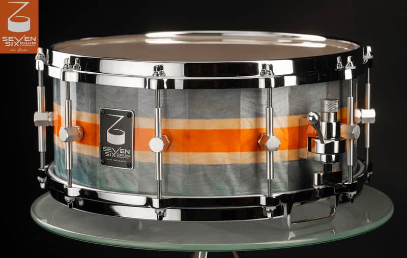 Seven Six Drum Company's The Flame Birch III 6x14 Custom Solid Stave Snare Drum image 1