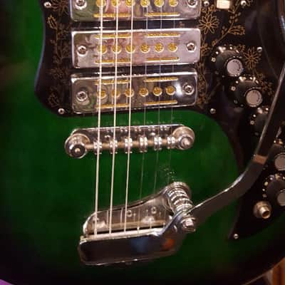Teisco Bighorn 4 Gold-foil Pickup Green Burst Late 60's Early 70's image 7