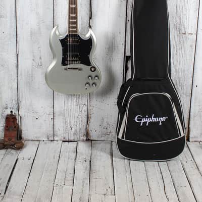 Epiphone SG Standard Solid Body Electric Guitar Silver Mist with Gig Bag image 2