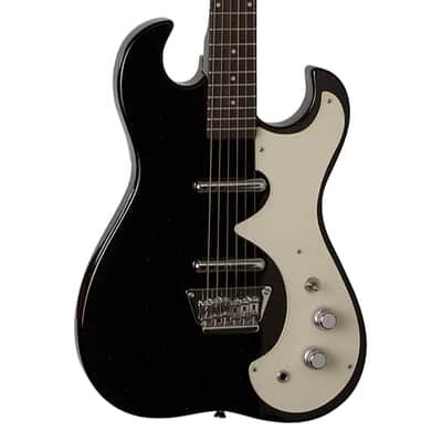 Silvertone Double Cut Bolt-on Alnico 6 Lipstick PU's - Black Silver Flake (1449BSF2) image 4