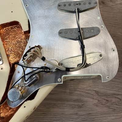 Fender Stratocaster Body with MJT Relic with Loaded Bare Knuckle Pickups Mothers Milk image 6
