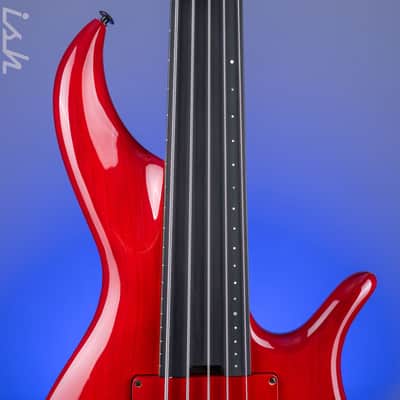 2004 F Bass BNF5 Fretless Transparent Red image 6