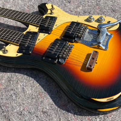 Mosrite Joe Maphis Model 1966 - Double Neck 6/12 Sunburst image 3