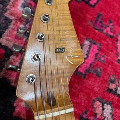 Price to Sell! Stratocaster “1954” replica: Fender American vintage ‘56 ri AVRI body/Klein epic 1954 replica pups/ thick highly figured reliced Musikraft neck/ early 50’s replica pups covers and knobs image 22