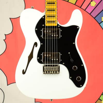 Used Squier Classic Vibe '70s Telecaster Thinline Electric Guitar, Olympic White image 1