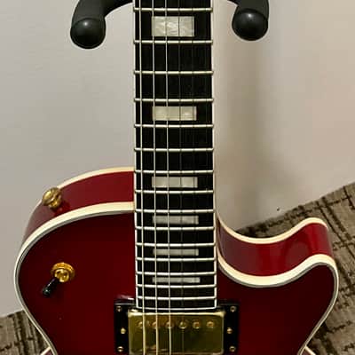 Brewton Les Paul Style Semi-Hollow Body Electric Guitar - Red image 3